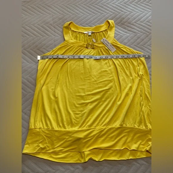 NWT Spense Yellow Sleeveless Ring Accent Tank Top Size XL Casual Summer Vacation - Picture 2 of 6